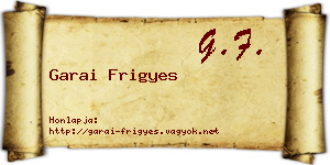 Garai Frigyes névjegykártya