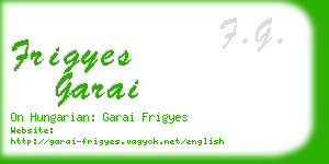 frigyes garai business card